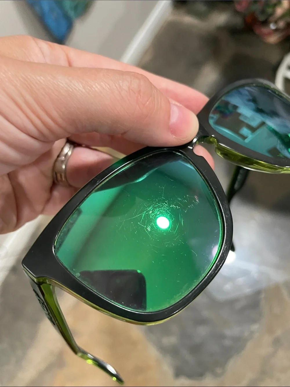 Oakley Frogskins Black Sunglasses with Neon Green Accents